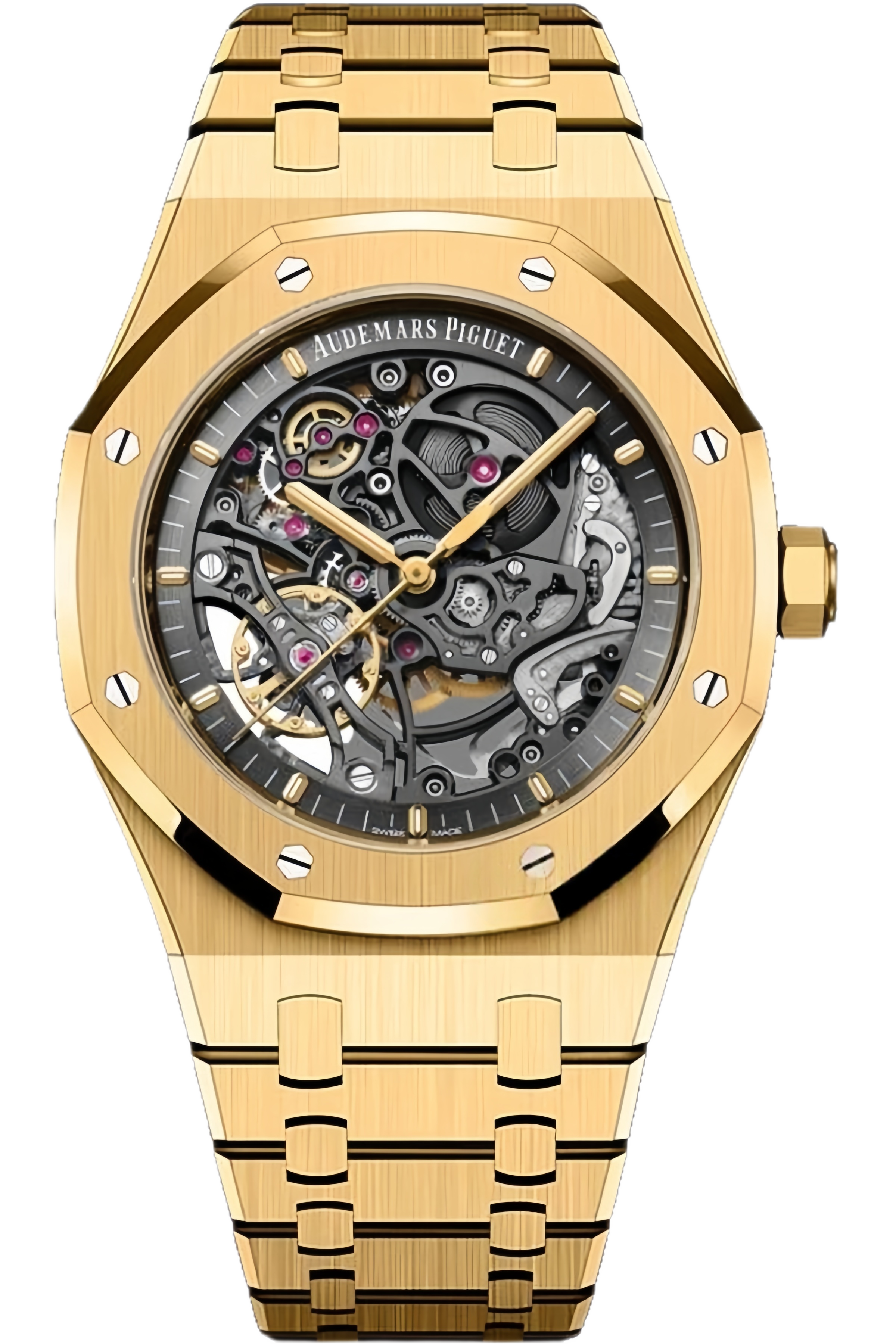 Audemars Piguet Royal Oak Ref. 15407BA.OO.1220BA.01 Super Clone Watch – Skeleton Dial Yellow Gold Swiss Replica
