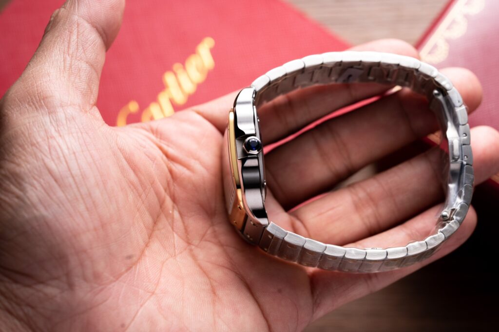 Đồng Hồ Cartier Santos Replica 11 Nữ Màu Demi Nhà Máy BV 35 (9)