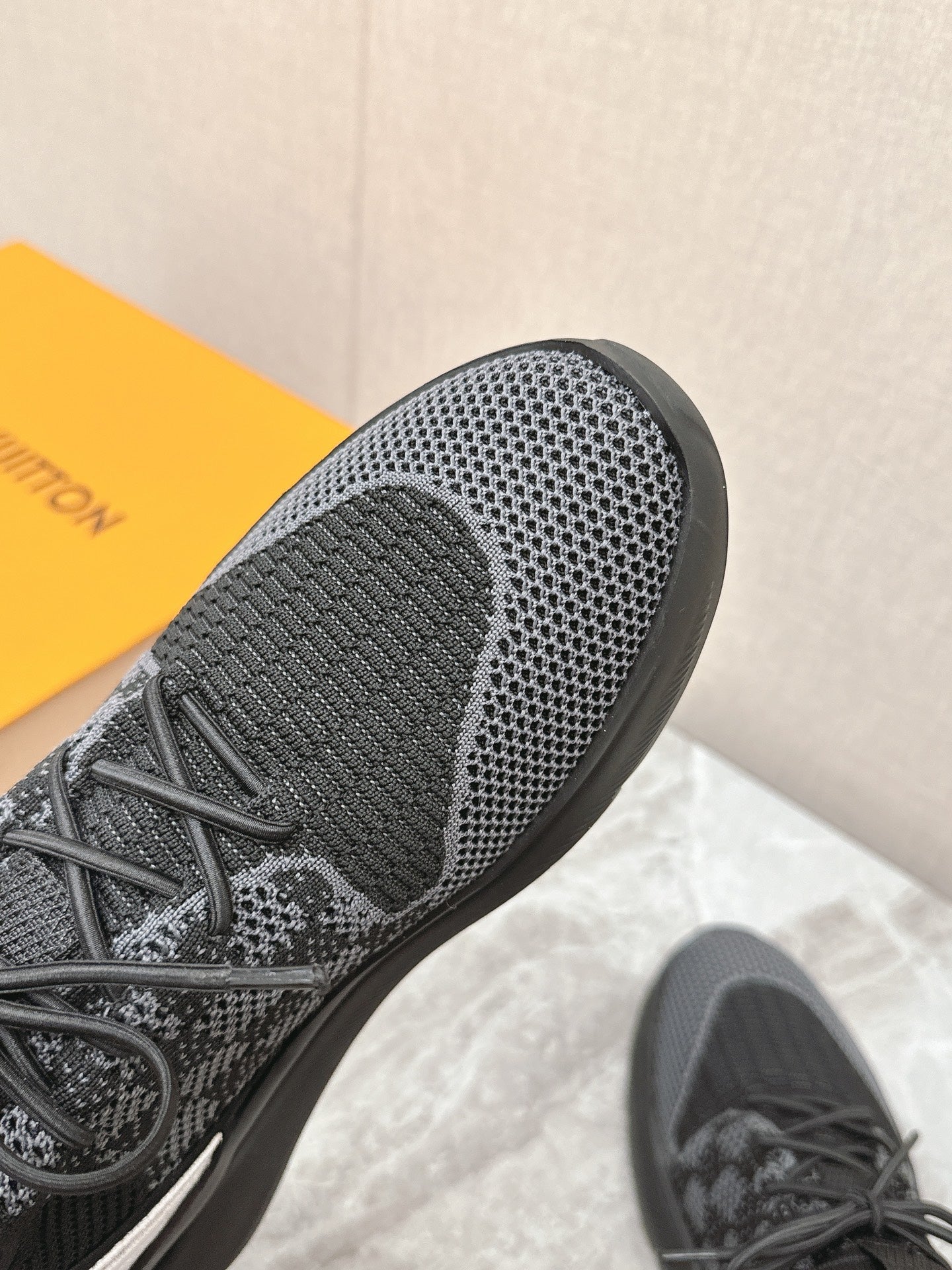 SNEAKERS IN BLACK DAMIER ELASTIC FABRIC、mysite、Cacoeks