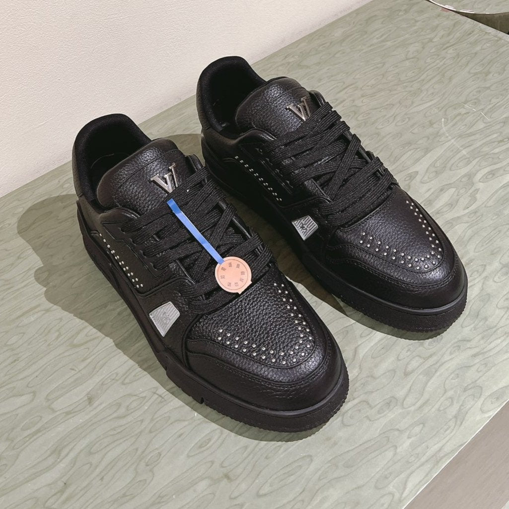 LV TRAINER SNEAKER IN BLACK CALFSKIN、mysite、Cacoeks