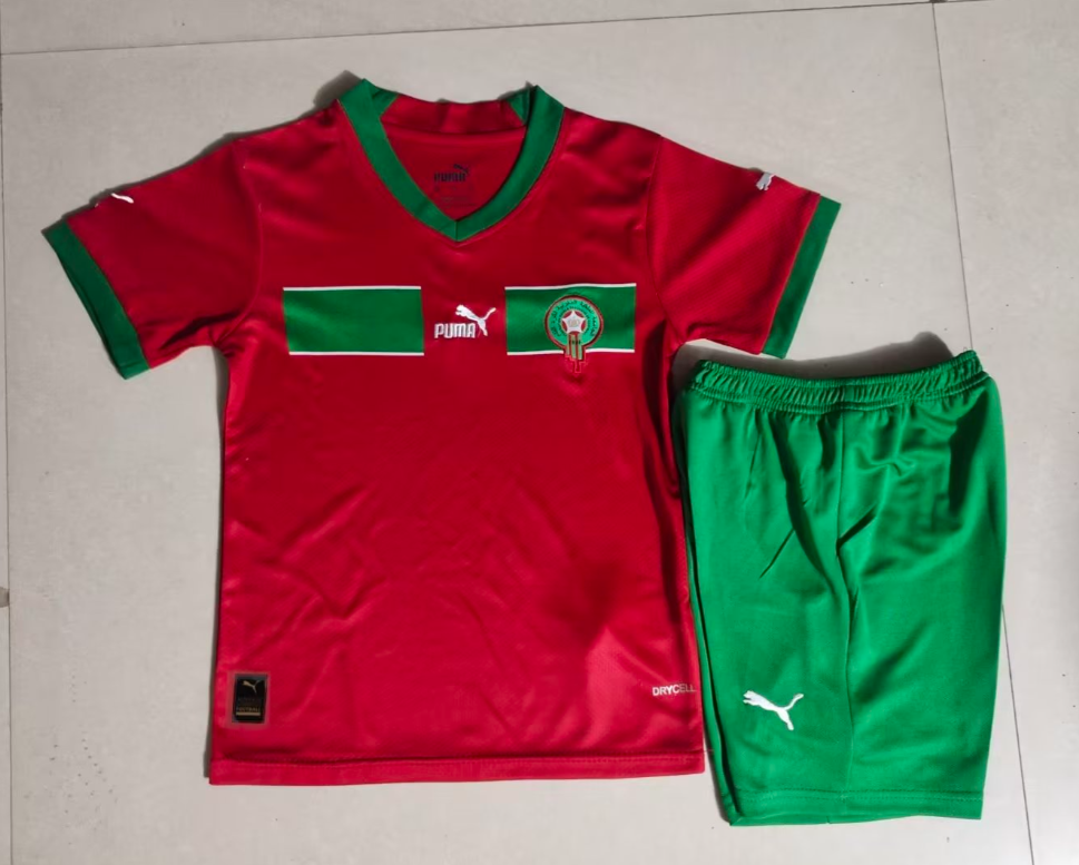 22/23 Morocco Home Football Shirt Kids Size Suit-mysite Custom Football Kit- Nextkits