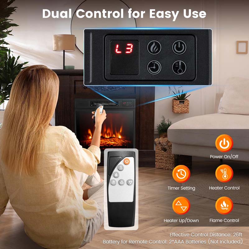 Eletriclife 32 Inch Solid Electric Fireplace with Mantel