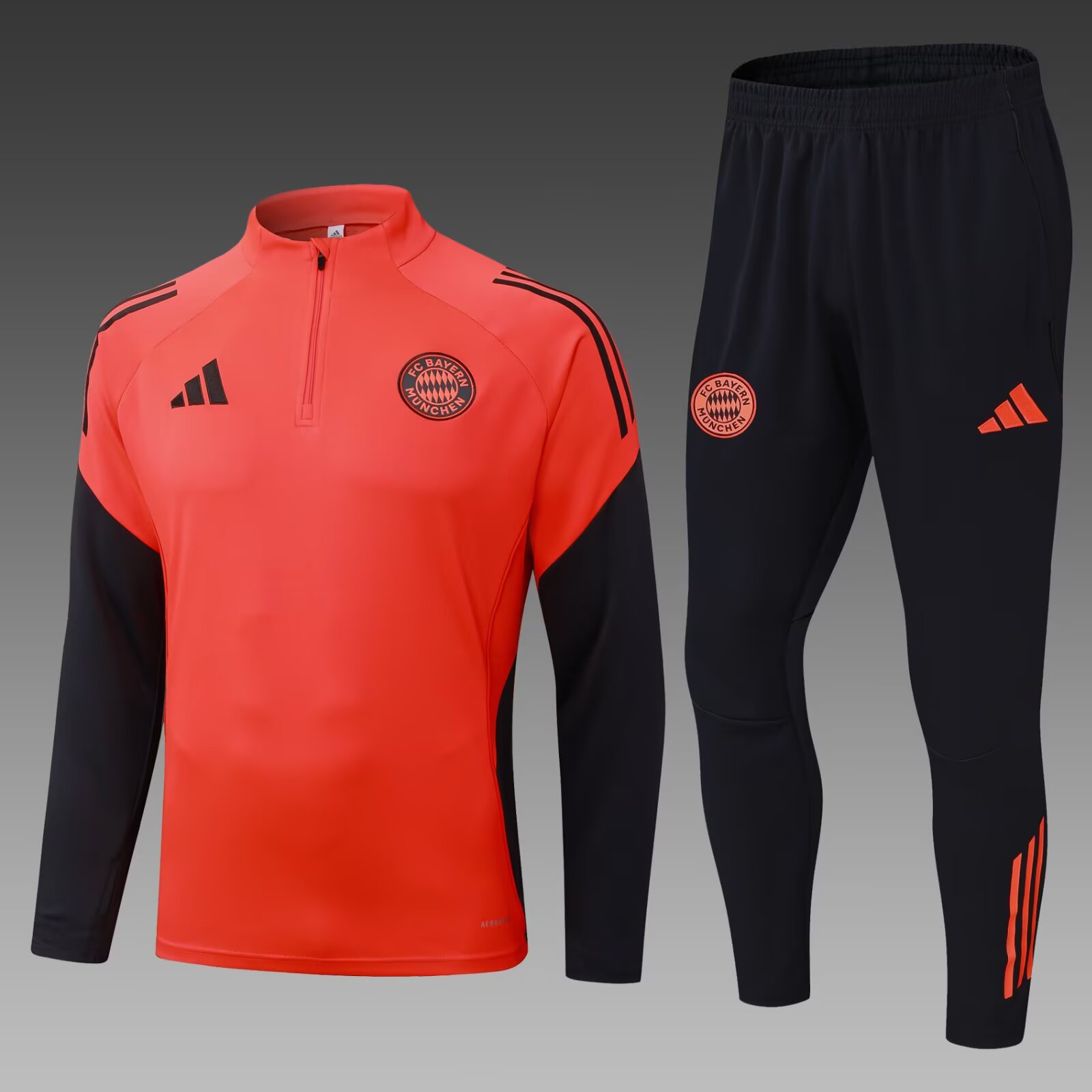 2025/2026 Bayern Munich Half-Pull Training Suit Orange-Red Football Shirt 1:1 Thai Quality Set:football jersey mysite: unitedjerseyfootball 邓江浪:football