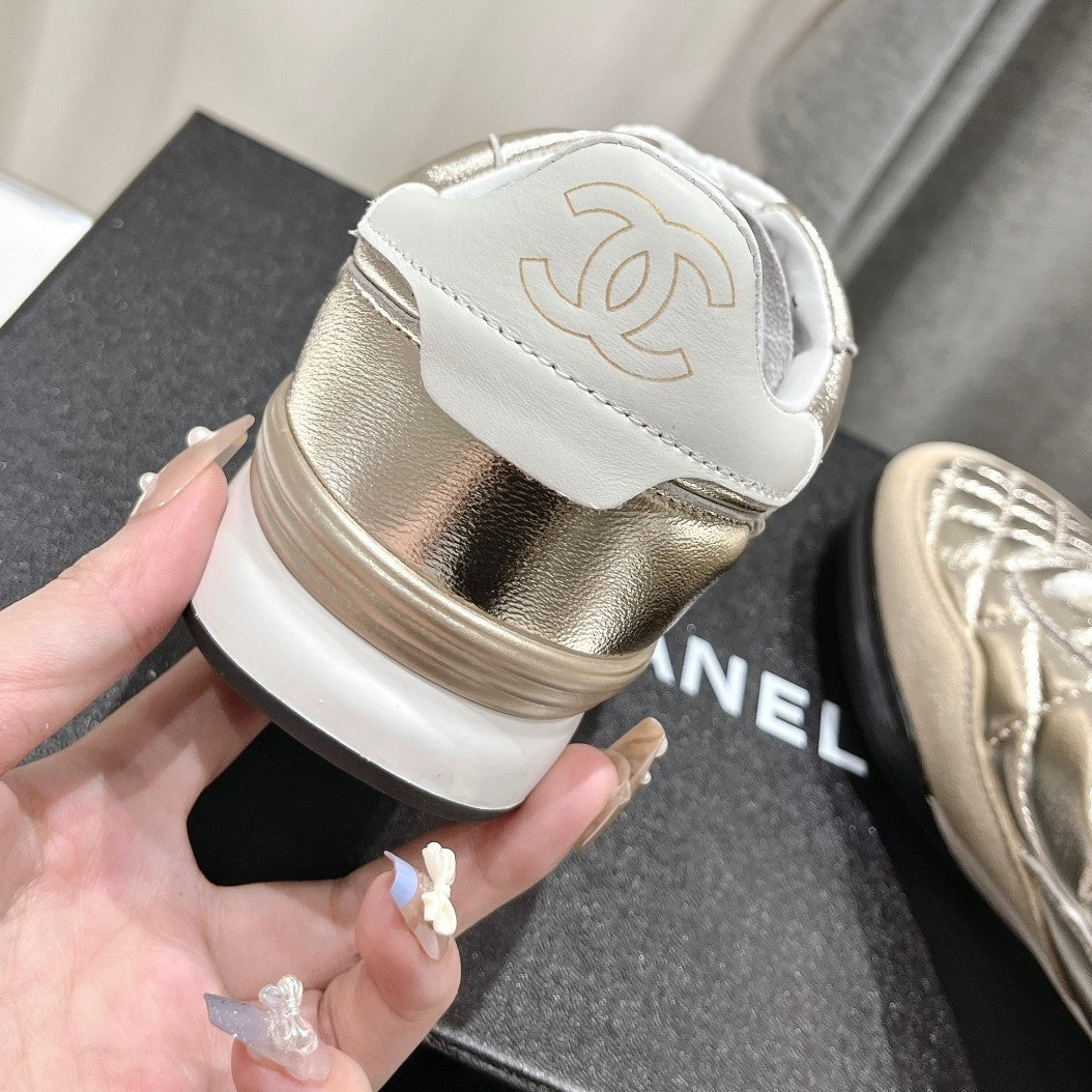 Double C New Quilted Panda Shoes Gold Sheepskin、mysite、Cacoeks