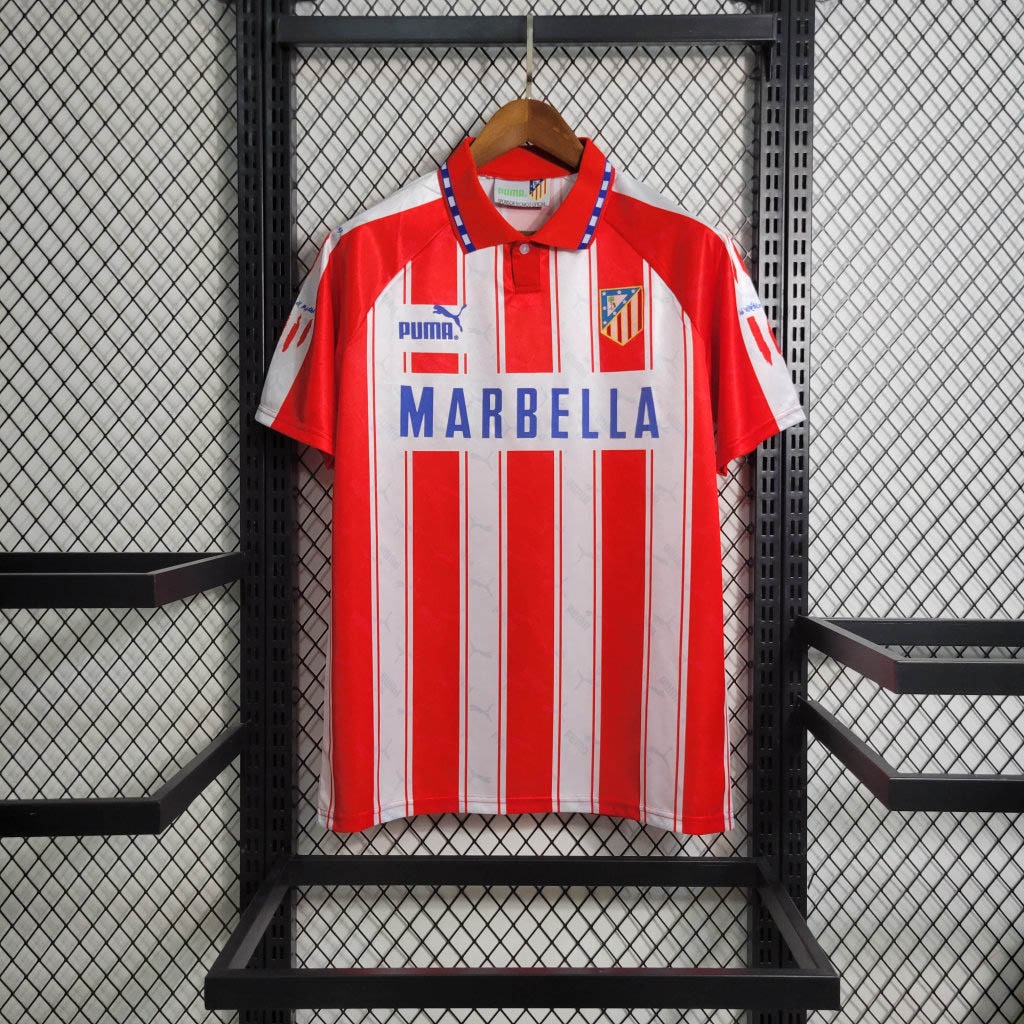JerseysGala.com | Retro Atletico Madrid 1994-95 Home Stadium Jersey -Customize Name, Number and Patch | Worldwide Shipping