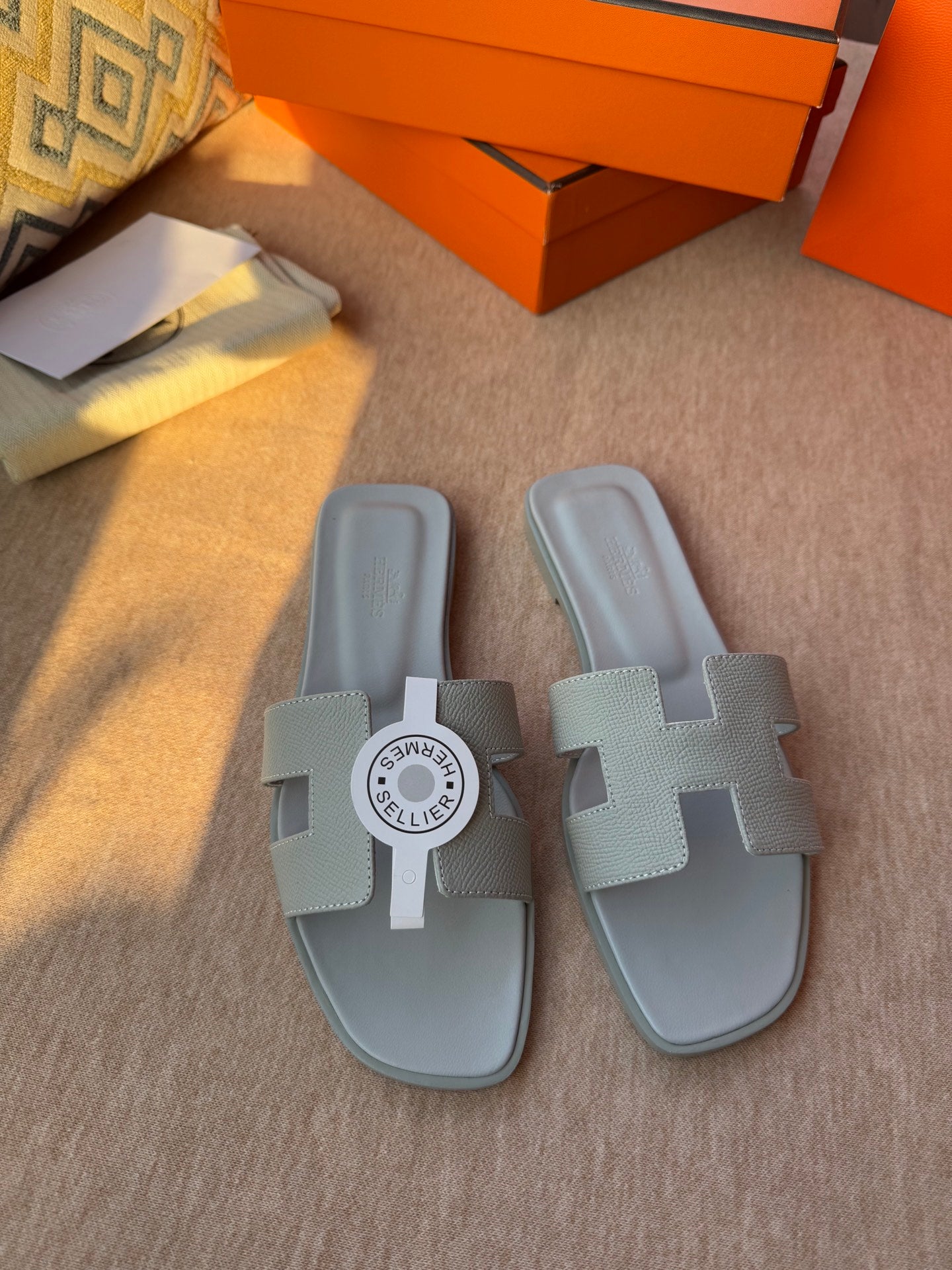 0RAN SANDALS IN WARM GRAY CALFSKIN、mysite、Cacoeks