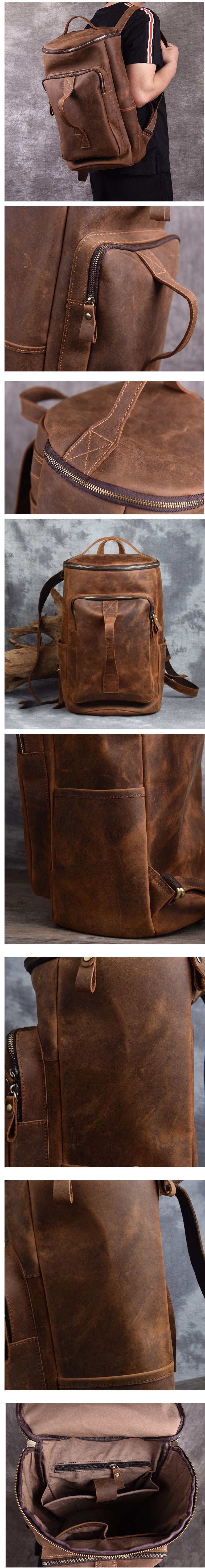Details Display of Woosir Leather Backpack 17 Inch Laptop