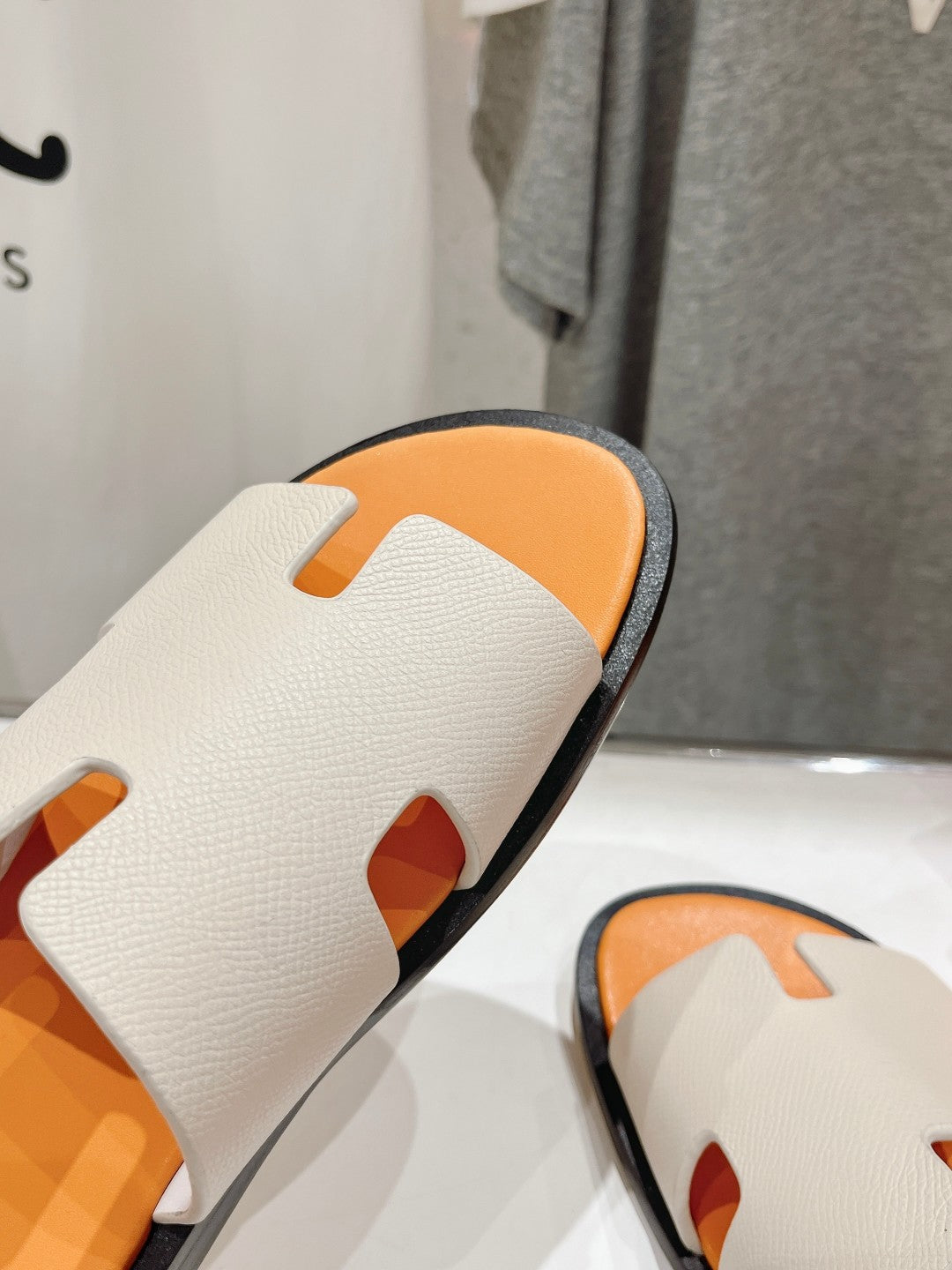 IZMIR SANDAL CREAM WHITE MIX LIGHT ORANGE LAMBSKIN、mysite、Cacoeks