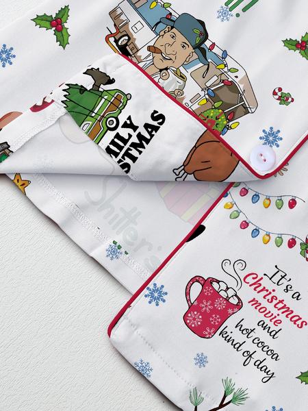 【Christmas Pajamas】Women's Christmas Pajama Set, Elegant Long Sleeve Top & Pants, Comfortable Home Wear, Fall Winter, Cute Holiday Gift Idea，christmas movie,Pajama Day,Pajama Party,christmas Vacation,EIF,Clark Christmas, Loungewear