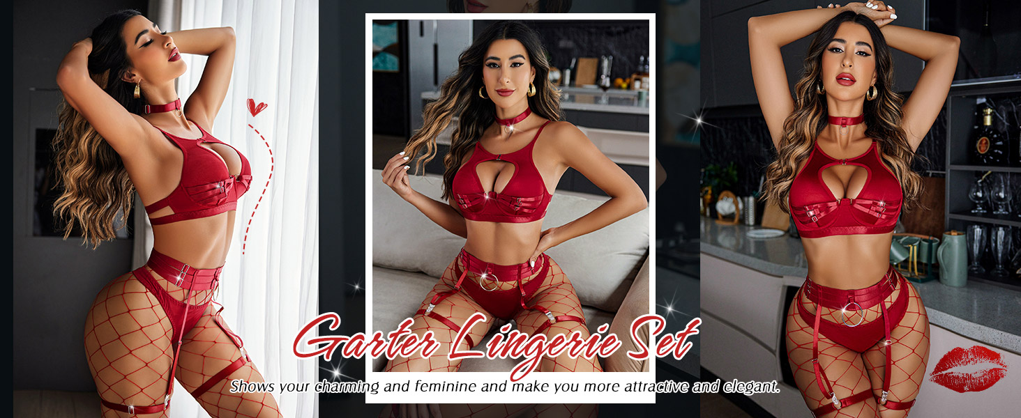 Avidlove Lingerie Set with garter belt