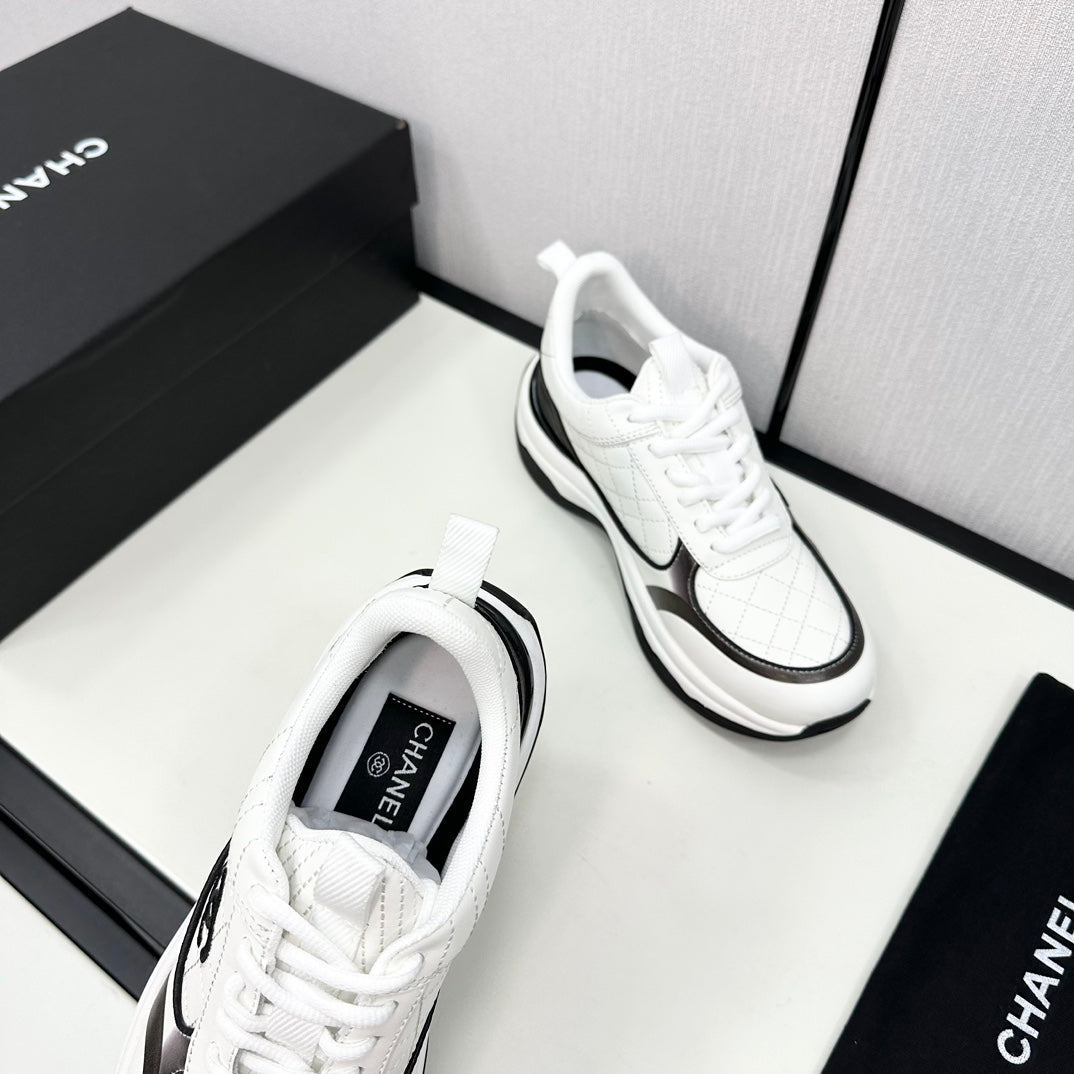 CC SNEAKER IN WHITE MIX BLACK EMBROIDERED LAMBSKIN、mysite、Cacoeks