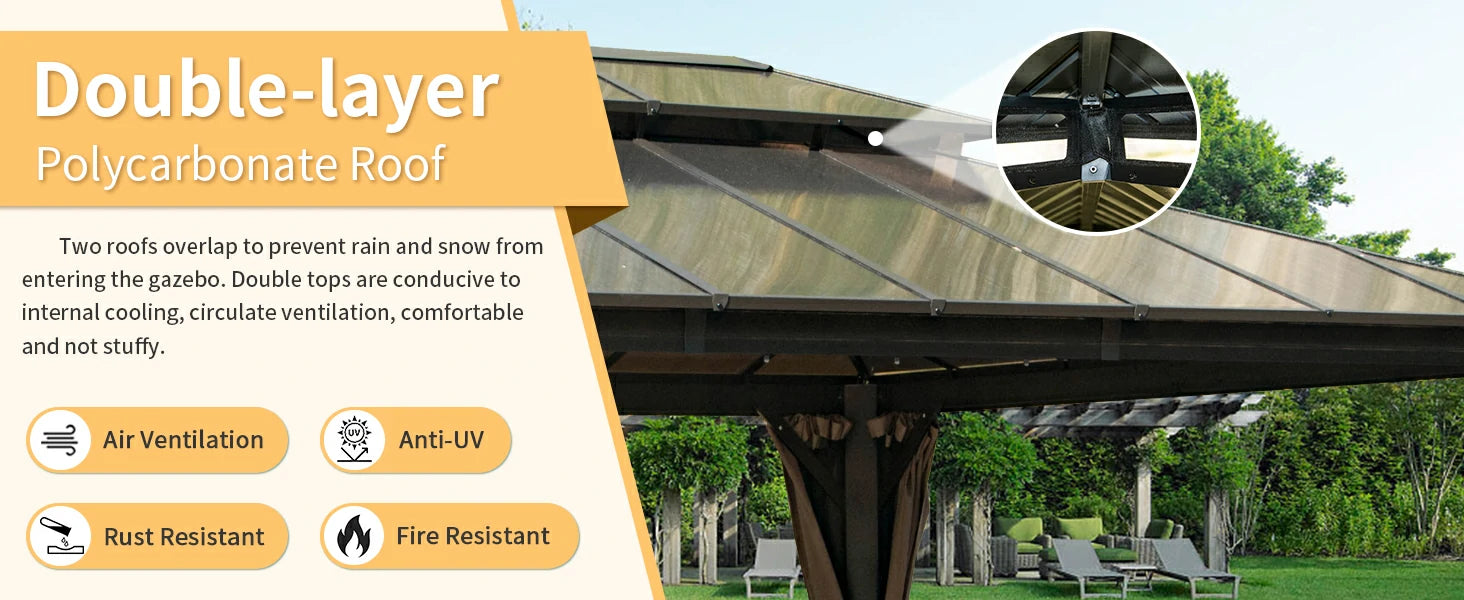 Domi outdoor living hardtop gazebo
