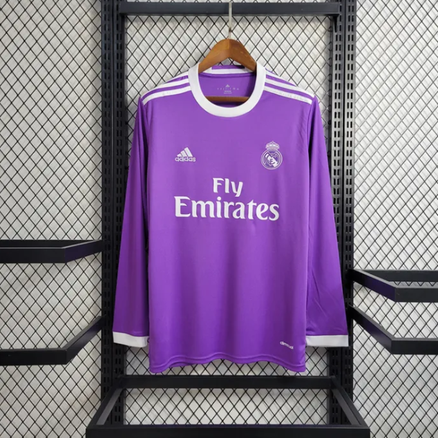 2016/2017 Retro Long Sleeve Real Madrid Away:football jersey mysite: unitedjerseyfootball 邓江浪:football