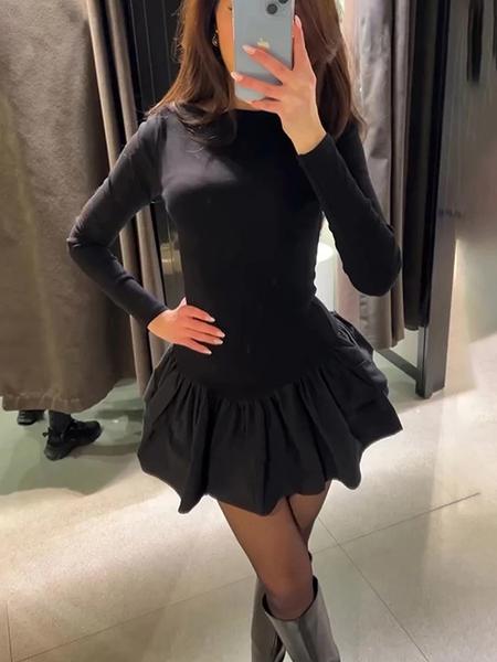 Autumn Winter Women's Knitted Dress, Soft Skin-Friendly Fabric, Slimming One-Shoulder Design, Perfect for Dates & Daily Wear