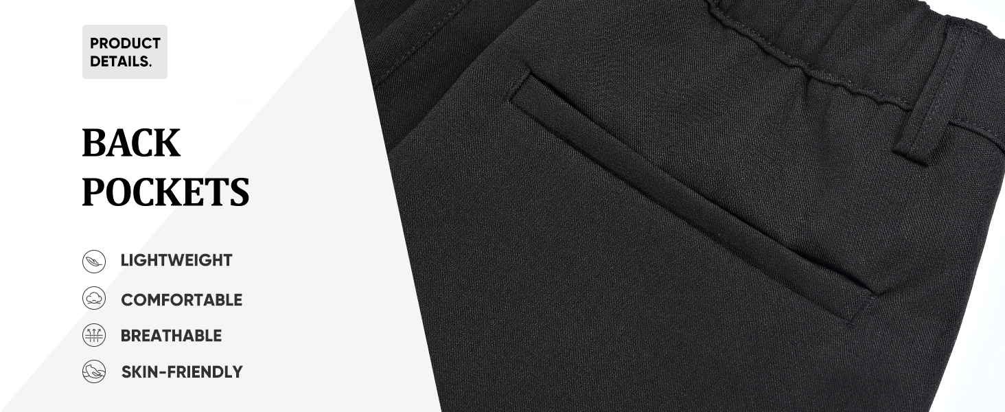 Heyfanee Mens Casual Pants Relaxed Fit Stylish Slacks for Men with Belt Loops Black