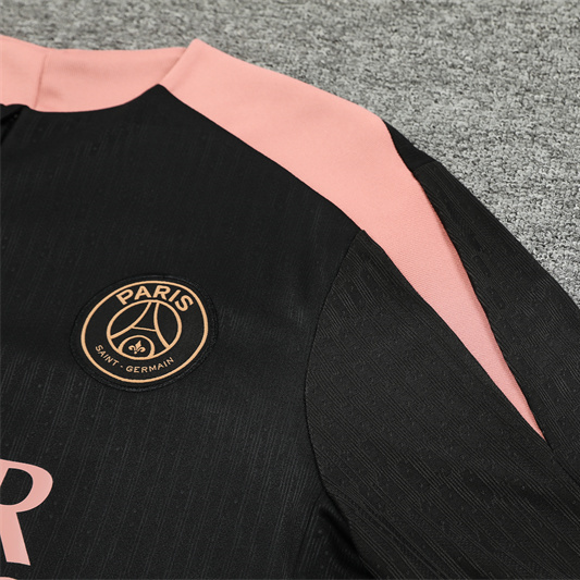ManixJersey.com | Paris Saint-Germain PSG X JD 24-25 Long Sleeve Training Set - Player Version - Black and Pink -Customize Name, Number and Patch | Worldwide Shipping