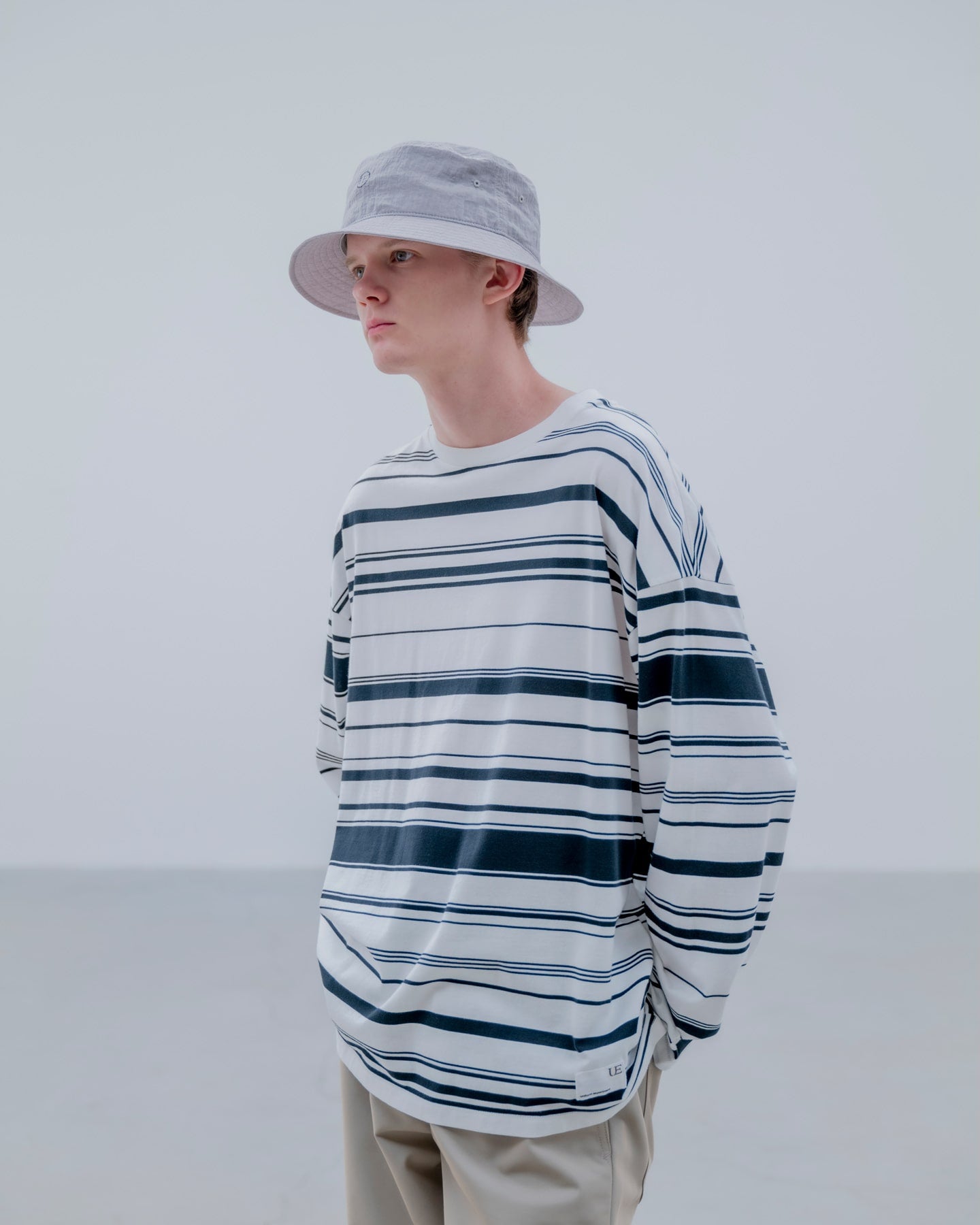 uniform experiment 25S/S BORDER LOOSE L/S TEE  UE-250033 