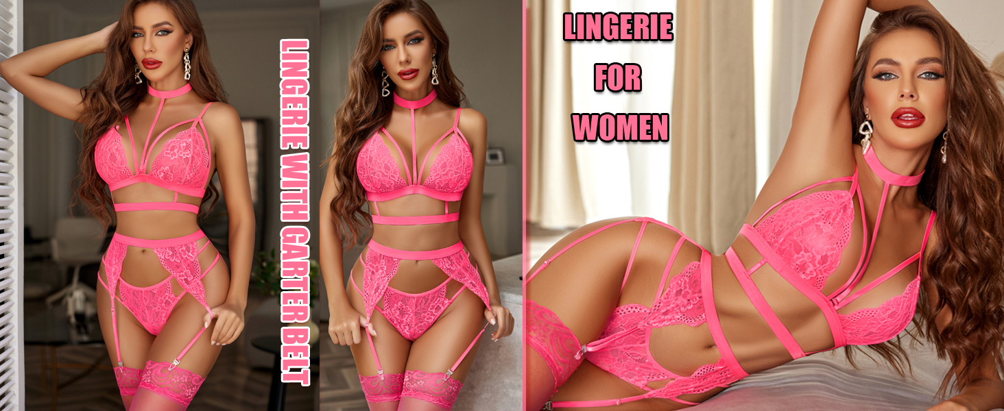  Lace Garter Lingerie Set