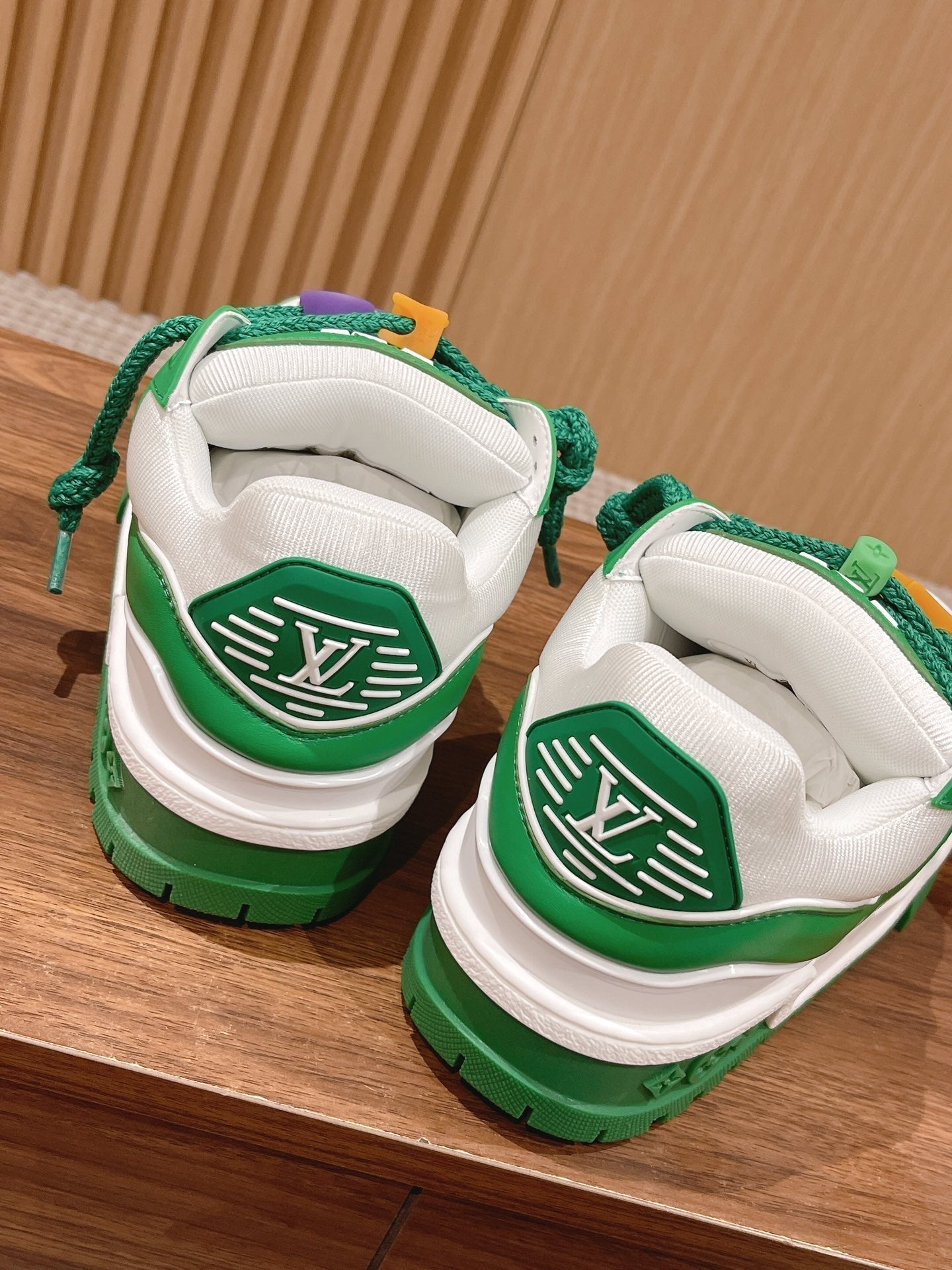 LV Trainer Maxi Sneaker White Mix Green Calfskin、mysite、Cacoeks