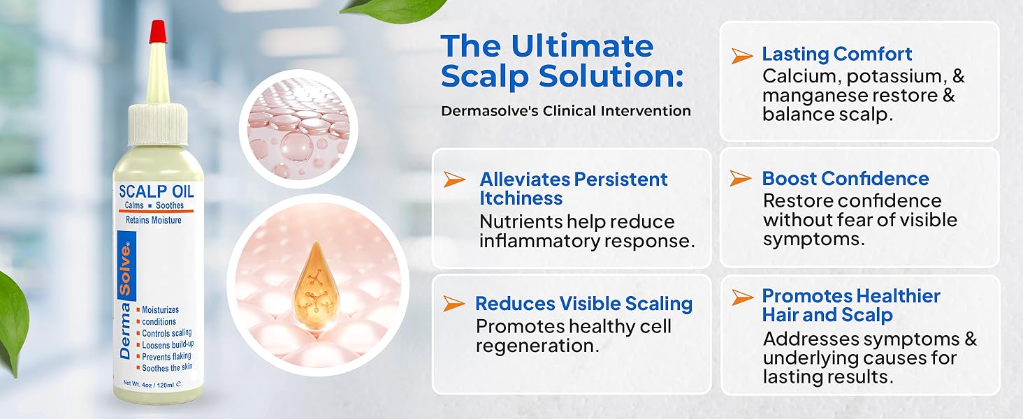 Find relief from scalp psoriasis with Dermasolve treatment oil