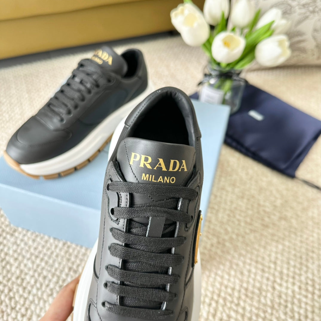 PRA THICK SOLE SNEAKER BLACK CALFSKIN、mysite、Cacoeks