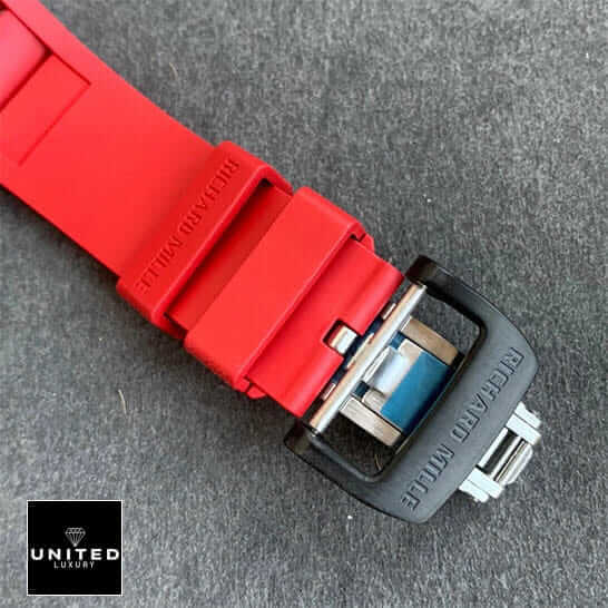 Richard Mille Red Rubber Bracelet Replica steel clasp