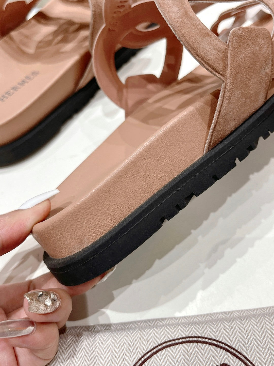 EXTRA SANDAL PASTEL PINK NUDE CALFSKIN、mysite、Cacoeks