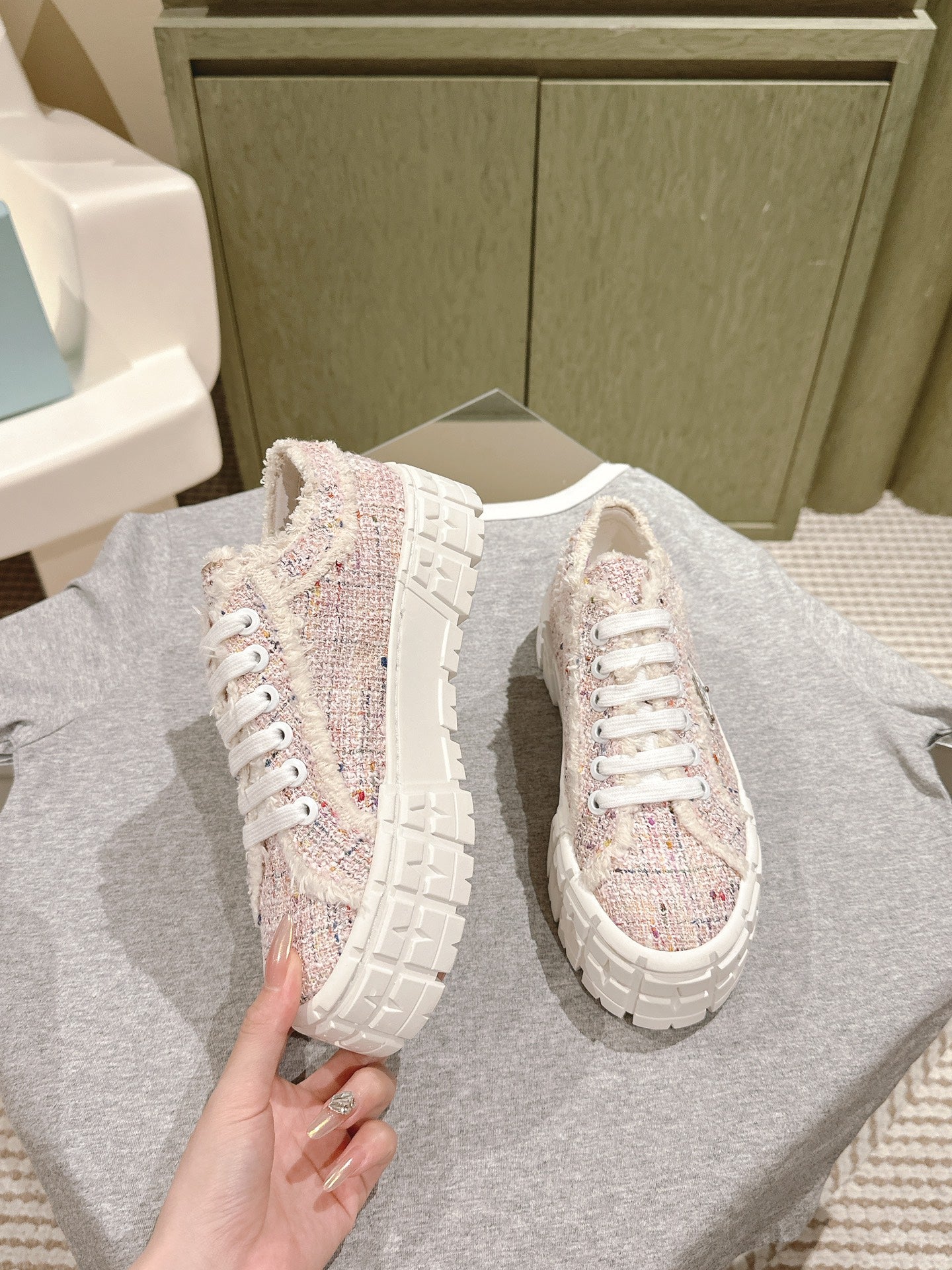 PRA DOUBLE WHEEL RE-NYLON GABARDINE SNEAKERS ALMOND FABRIC、mysite、Cacoeks