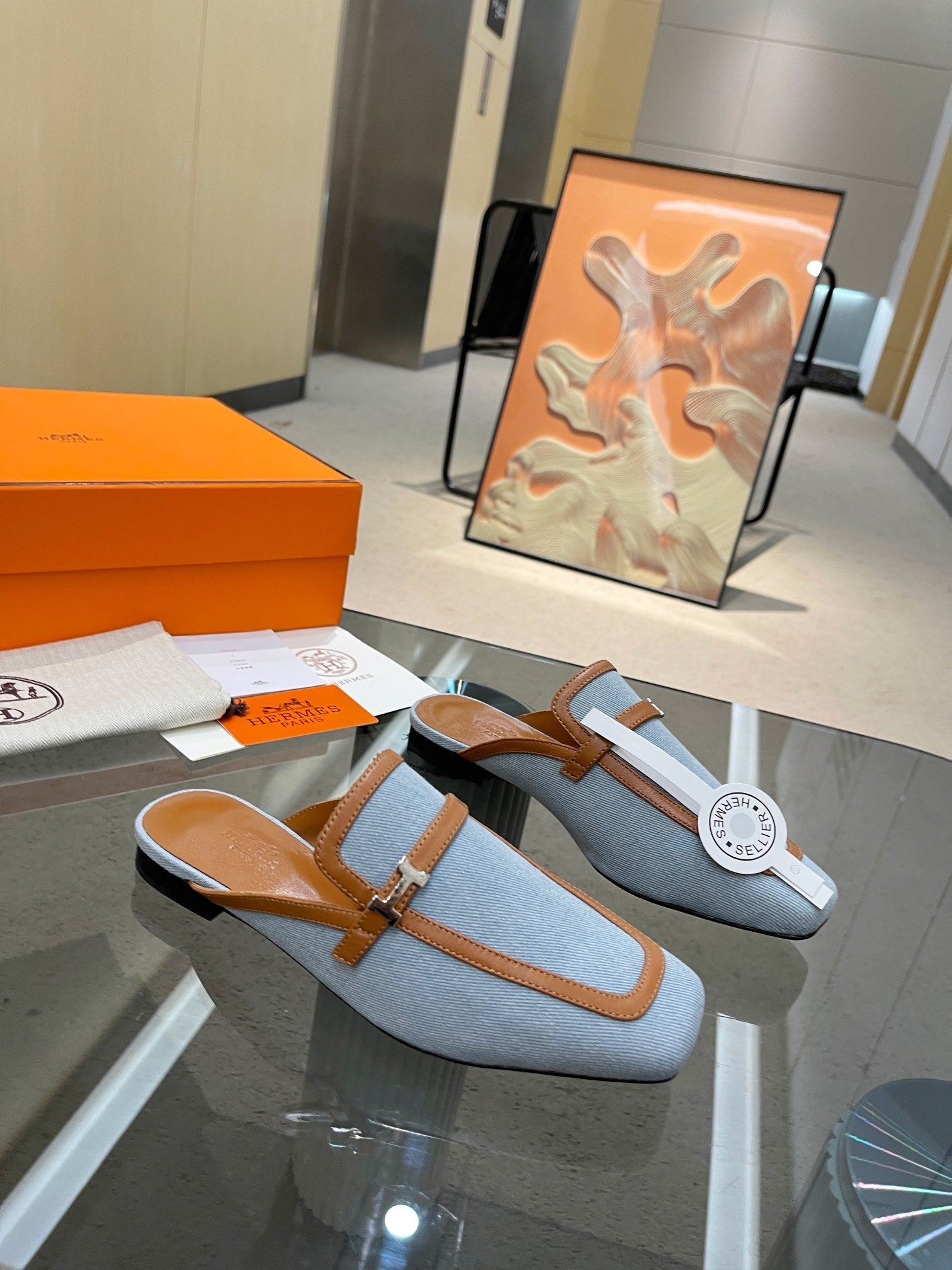 GROUPIE MULE TAWNY MIX SKY LAMBSKIN、mysite、Cacoeks