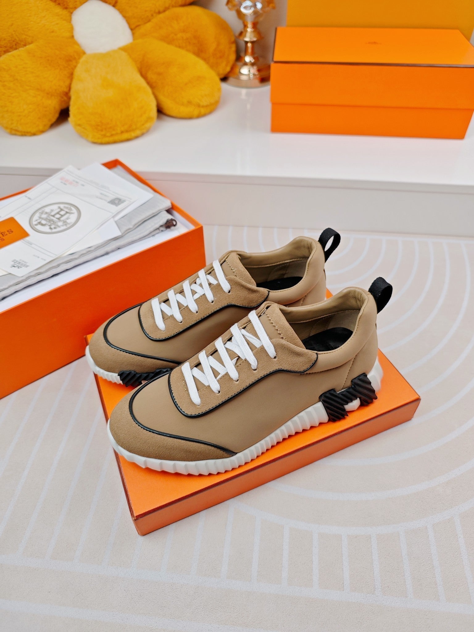 BOUNCING SNEAKERS BROWN CALFSKIN STYLIZED、mysite、Cacoeks