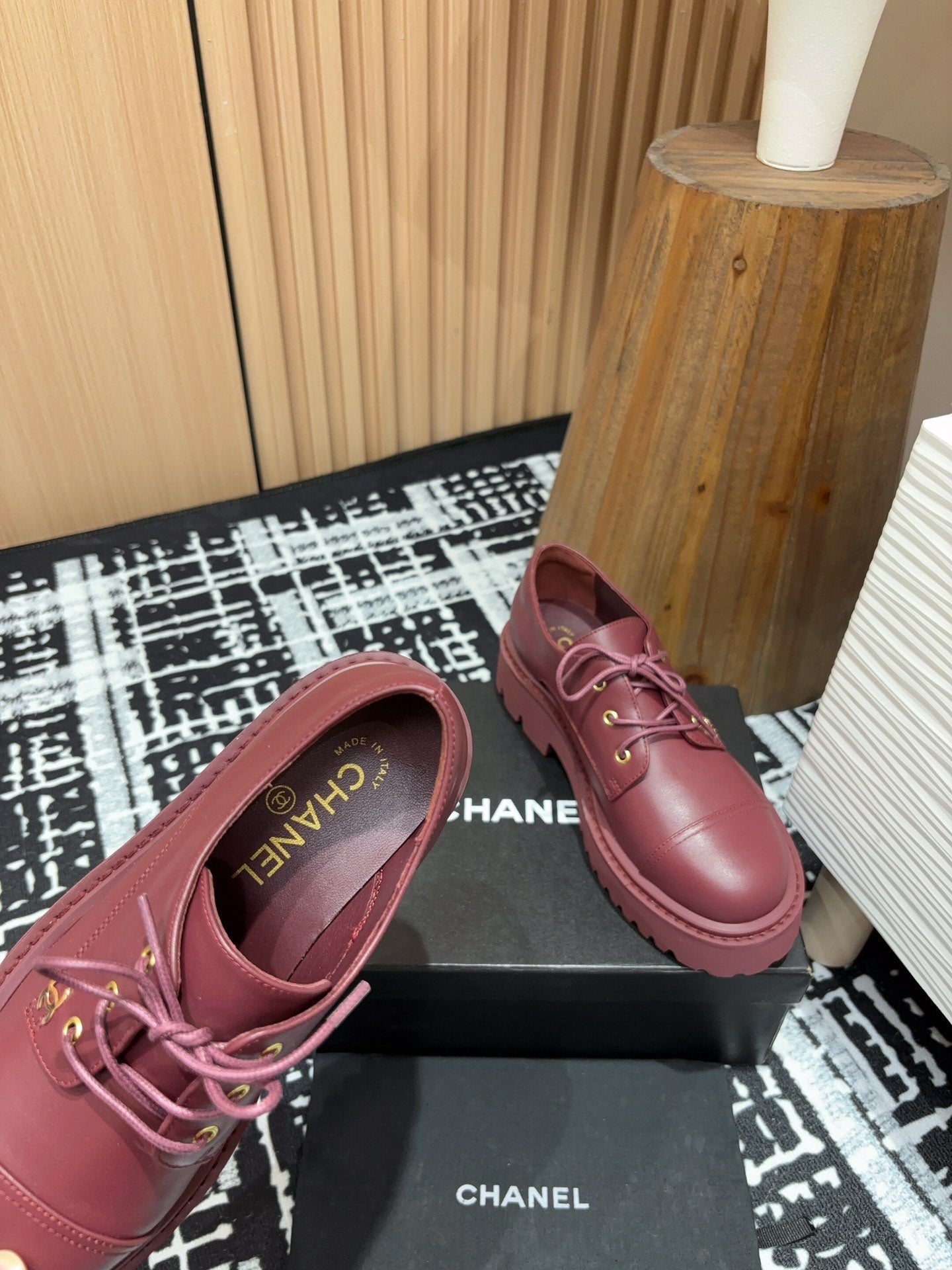 CC OXFORD SHOES IN BURGUNDY RED CALFSKIN、mysite、Cacoeks