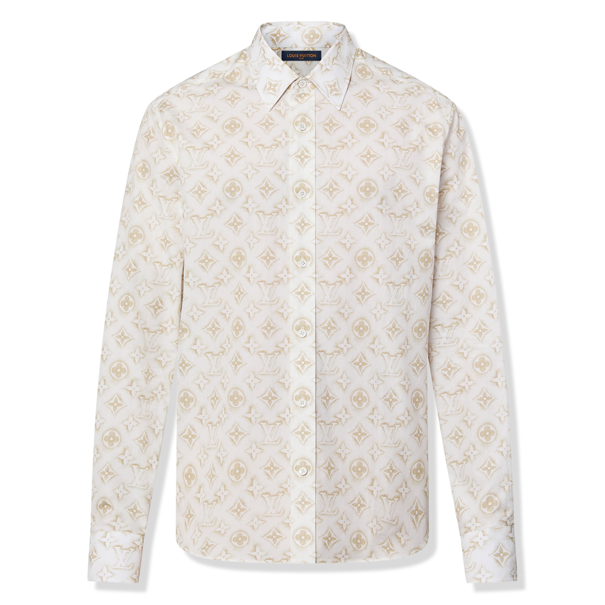 Louis Vuitton Monogram Long-Sleeved Cotton Shirt White、mysite、Cacoeks