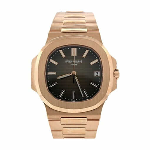 Patek Philippe Nautilus Rose Black Dial Replica-fasswatch