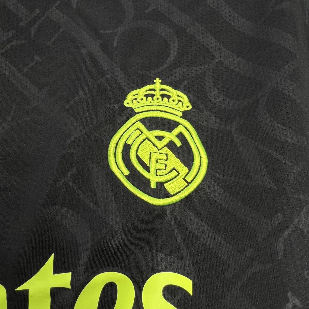 JerseysGala.com | Real Madrid 24-25 Black and Fluorescent Green Jersey - Fans Version -Customize Name, Number and Patch | Worldwide Shipping