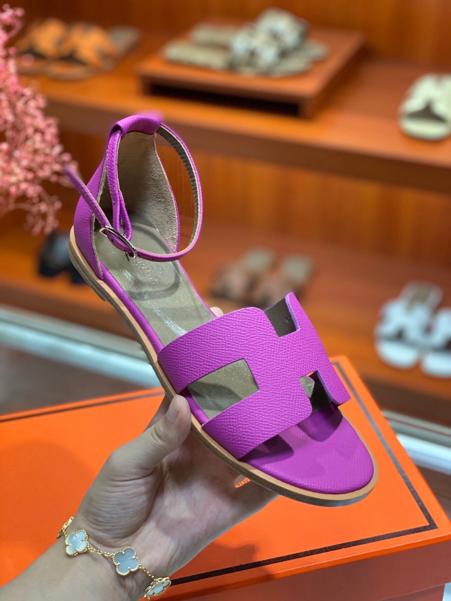 SANTORINI SANDAL RED VIOLET CALFSKIN、mysite、Cacoeks