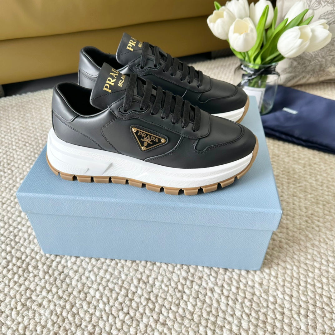 PRA THICK SOLE SNEAKER BLACK CALFSKIN、mysite、Cacoeks