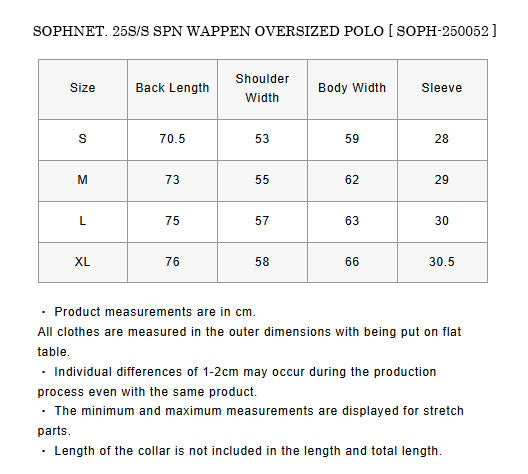 SOPHNET. 25S/S SPN WAPPEN OVERSIZED POLO  SOPH-250052 
