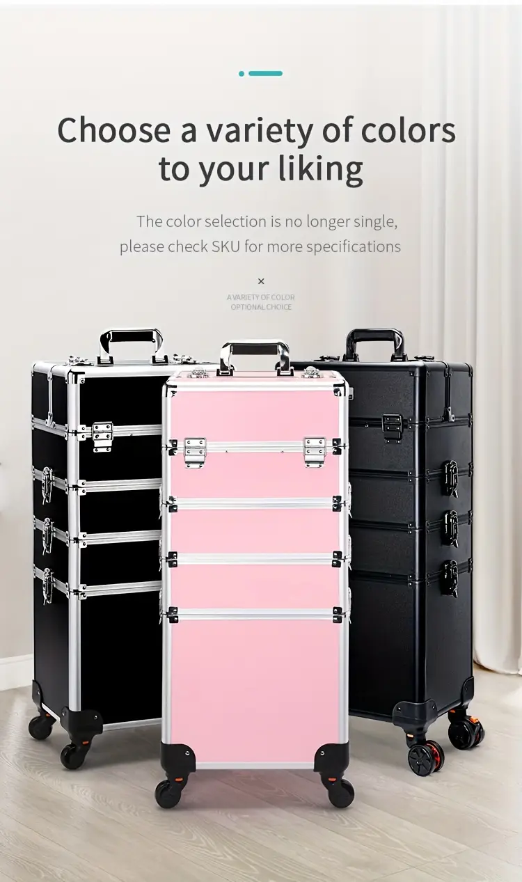 4 in 1 fireproof board makeup case colorful cosmetic case organizer makeup artist train case details 6