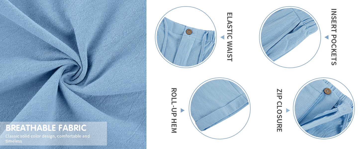 mens linen summer beach yoga loose fit pants