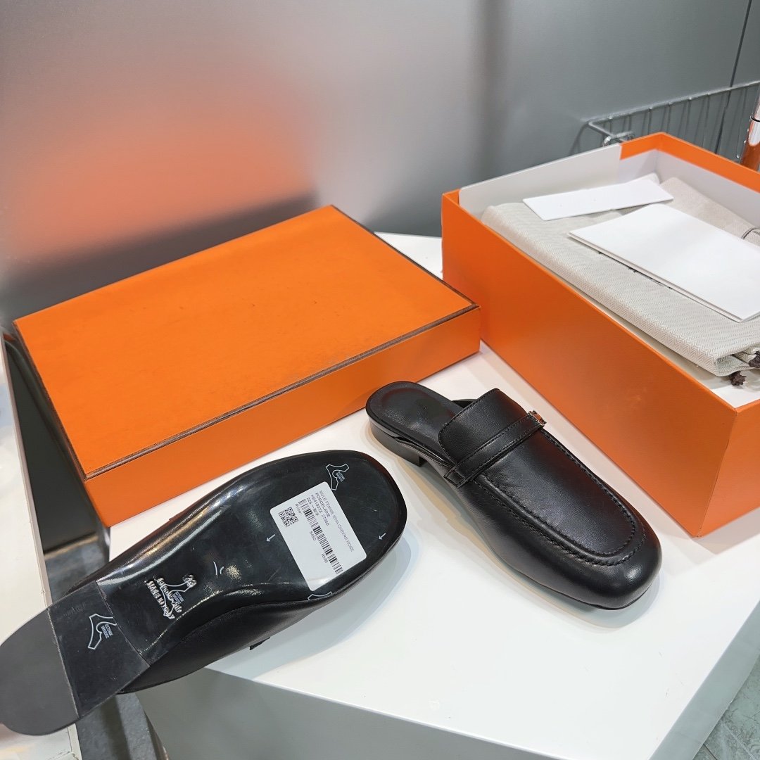 Lena Mule Black Leather、mysite、Cacoeks