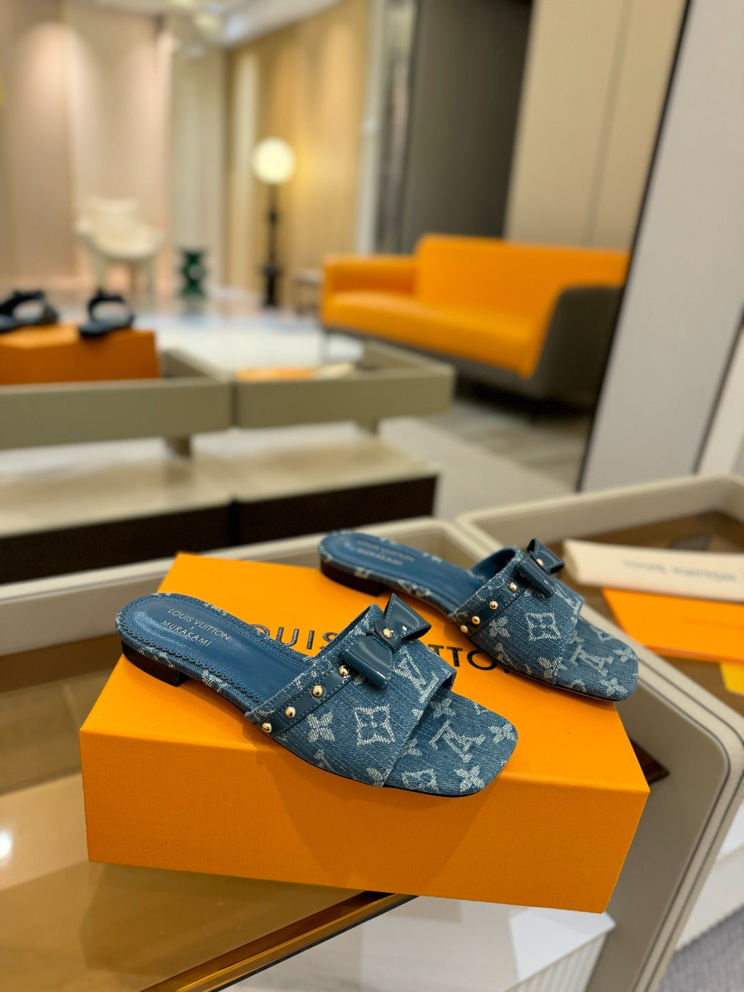 LV X TM 6AM FLAT MULE IN NAVY BLUE MONOGRAM DENIM、mysite、Cacoeks