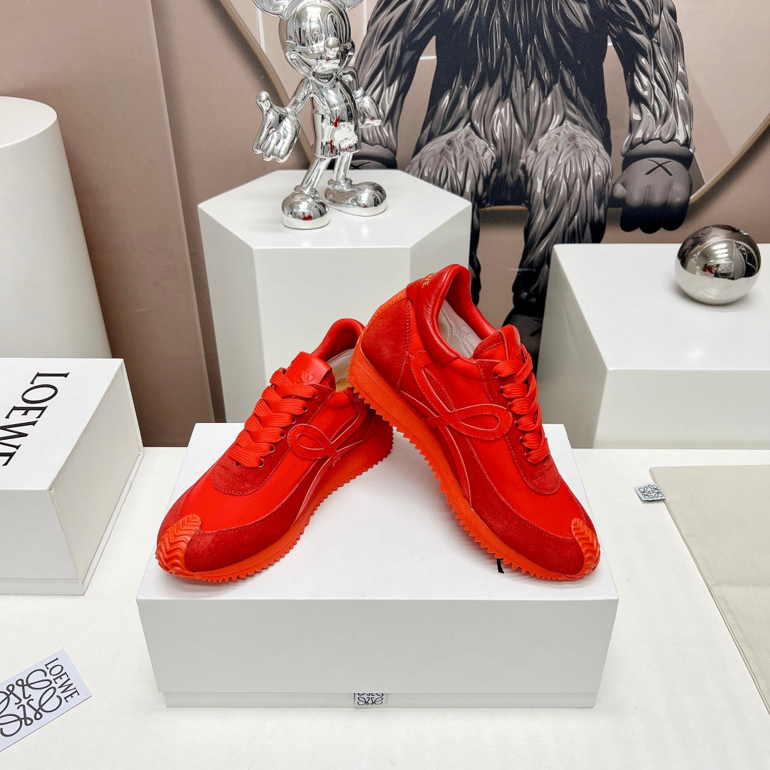FLOW RUNNER SNEAKER IN RUBY RED SUEDE AND SHEEPSKIN、mysite、Cacoeks