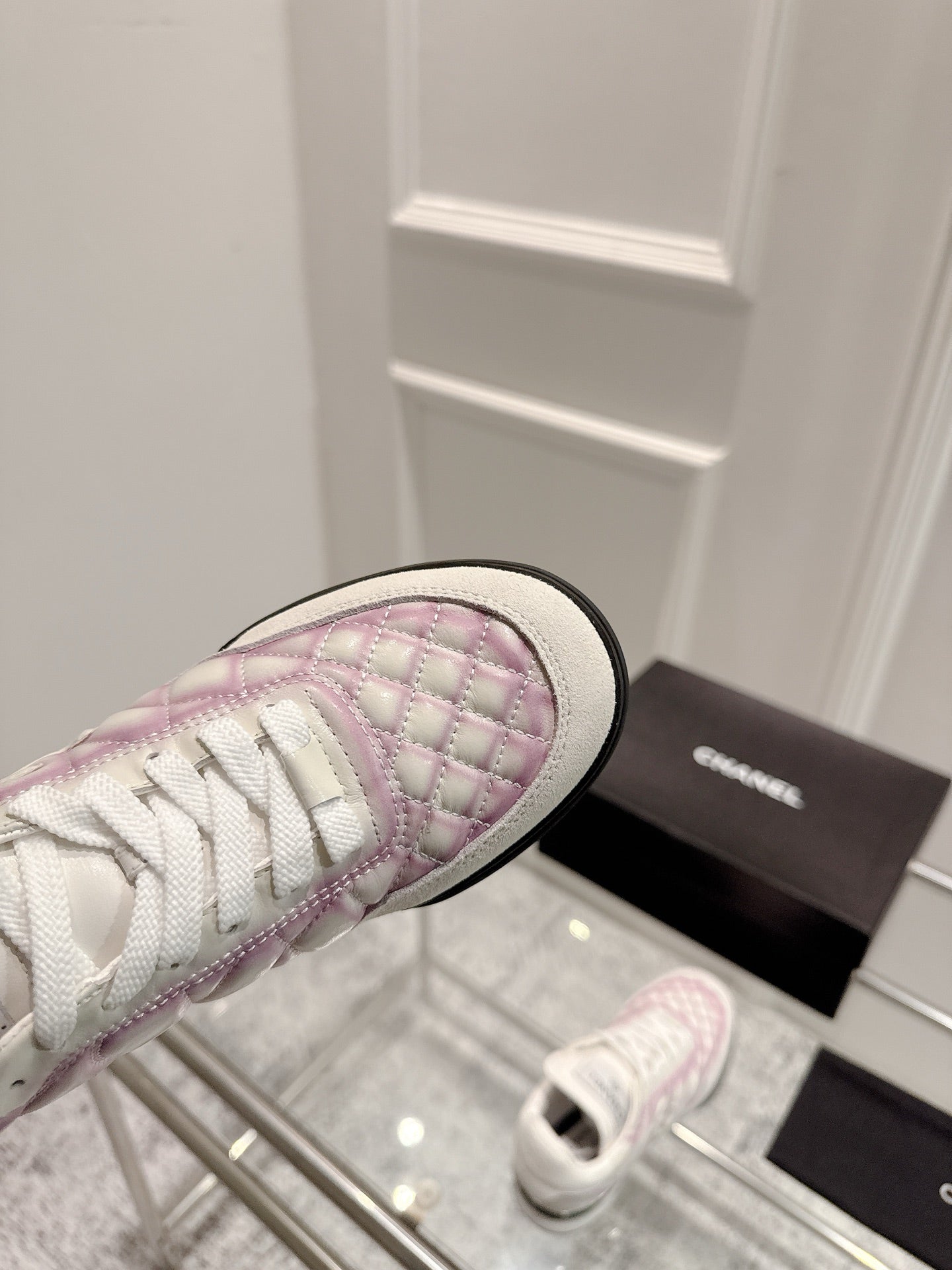 CASUAL SNEAKER IN WHITE AND PURPLE CALFSKIN、mysite、Cacoeks