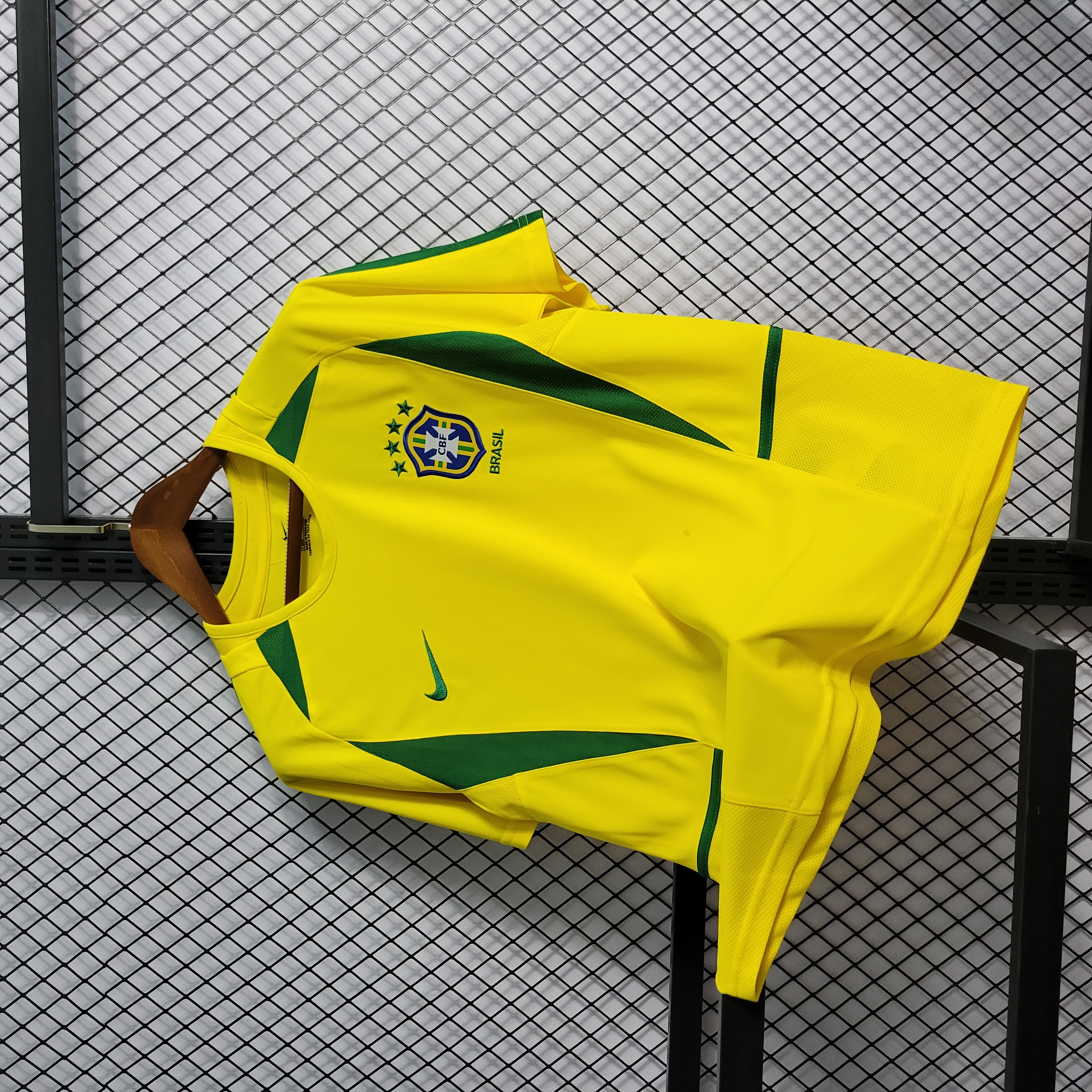 Higojerseys-Retro Brazil 2002 Home Stadium Jersey