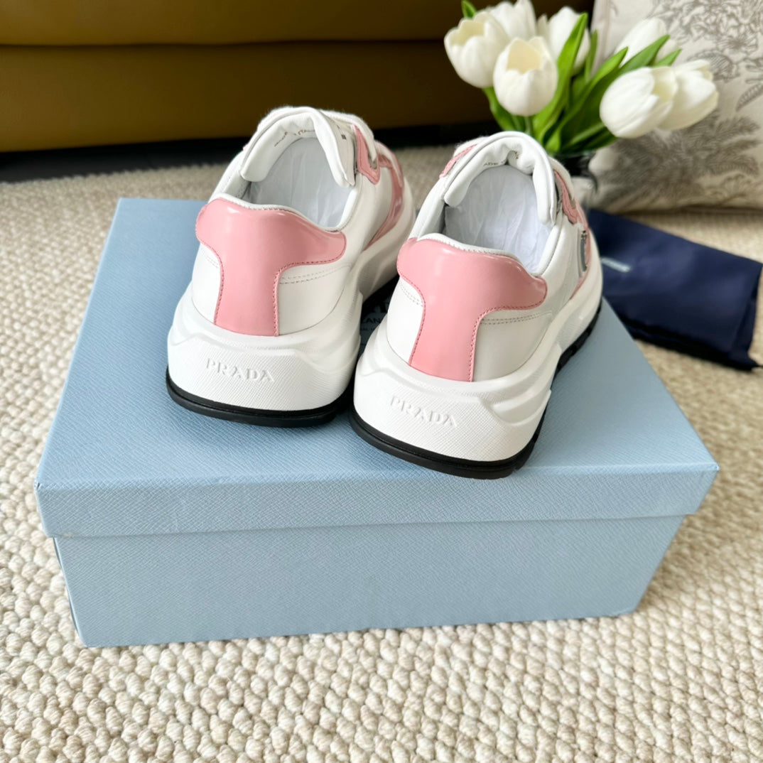 PRA THICK SOLE SNEAKER WHITE AND PINK CALFSKIN、mysite、Cacoeks