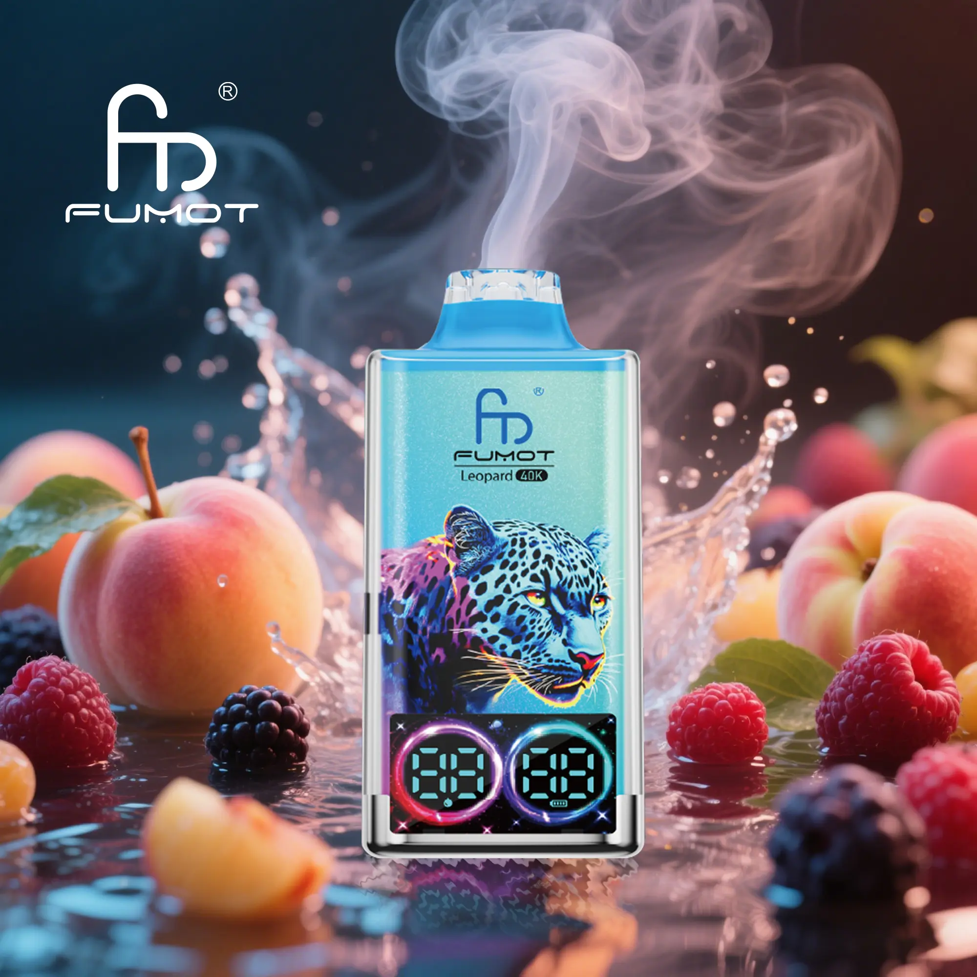  Fumot Leopard 40000 40K Puffs Original Edition Dual Mesh LCD Display Disposable Vapevpae005 vapeing vape