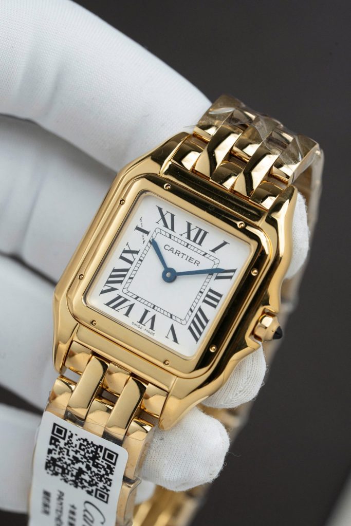 Đồng Hồ Cartier Panthere WGPN0009 Replica 11 Mạ Vàng Gold Mặt Trắng 27x37mm (2)