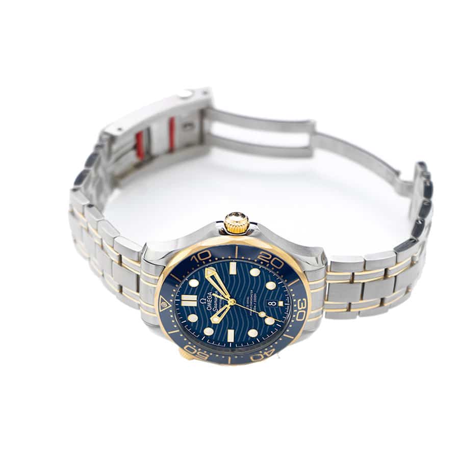 omega seamaster diver 300m master co axial steel gold 210 20 42 20 03 001 blue dial replica