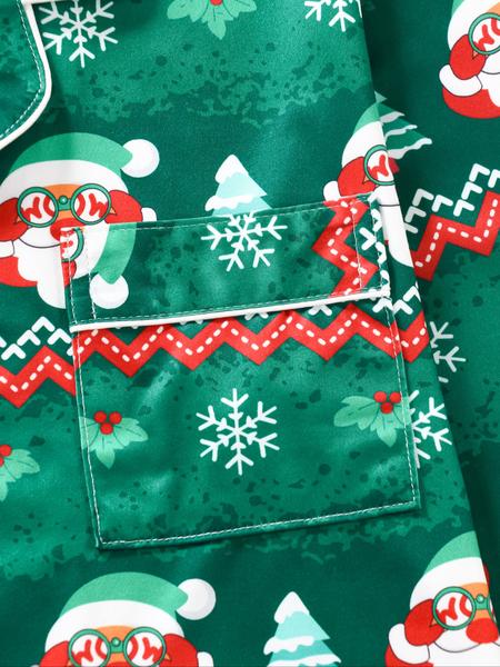 Women's Christmas Pajama Set, Santa Claus Print Long Sleeve Sleepwear, Lightweight Button-Up Top & Pants, Casual Fitted Nightgown Women's Christmas Pajama Set, Santa Claus Print Long Sleeve Sleepwear, Lightweight Button-Up Top & Pants, Casual Fitted Nightgown