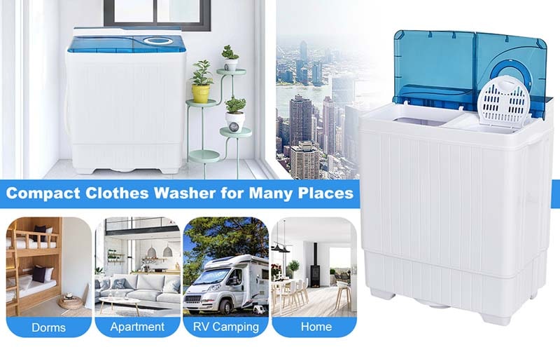 Eletriclife 26 Pound Portable Semi-automatic Washing Machine